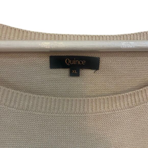Quince, lightweight, organic cotton, cashmere link stitch Dolman sweater, Heathe - Picture 5 of 6